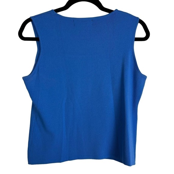 J.A.C Square Neck Blue Knit Sweater w/ Wide Straps Size XL - Picture 2 of 6